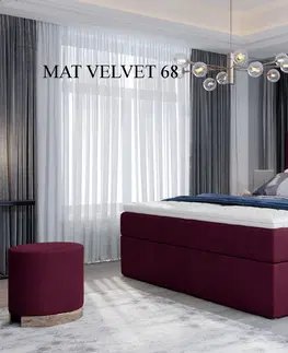 Postele Čalouněná postel VIVRE Boxsprings 140 x 200 cm Matt Velvet 68