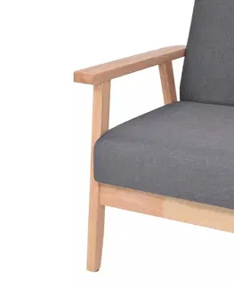 Pohovky Dvoumístná sedačka textil / dřevo Dekorhome Světle šedá