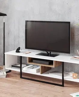 Televizní stolky Televizní stolek ASAL 150 bílá černá dub