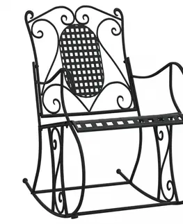 Zahradní křesla a židle Houpací křeslo 84 cm černé ocel