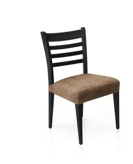 Židle Potah elastický na sedák židle, komplet 2 ks Estivella odolný proti skvrnám, světle hnědý