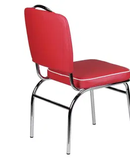 Židle do jídelny Retro Židle Elivis Bílá/červená