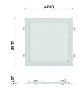 Bodovky do podhledu na 230V EMOS LED podhledové svítidlo NEXXO bílé, 30 x 30 cm, 25 W, neutrální bílá ZD2155