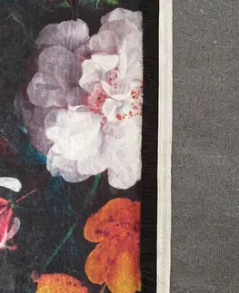 Moderní koberce Protišmykový koberec s očarujúcim kvetinovým motívom