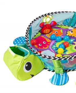 Hračky pro nejmenší ECOTOYS Vzdělávací hrací deka s míčky Eco Toys - želva