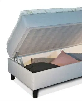 Postele New Design Čalouněná postel NOVO s krátkým čelem | pravá s topperem Extra Rozměr: 80 x 200 cm