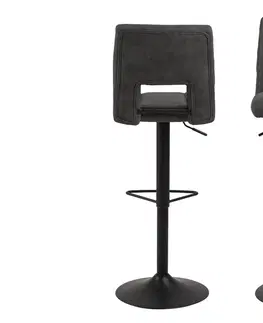 Barové židle Dkton Designová barová židle Almonzo antracitová