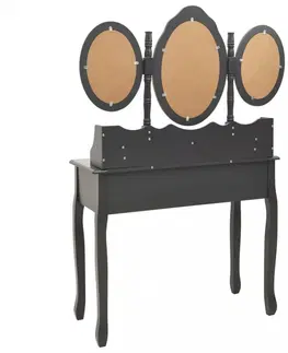Noční stolky Toaletní stolek s taburetem Dekorhome Bílá
