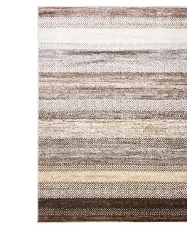 Moderní koberce Moderní koberec s pruhy v hnědých odstínech