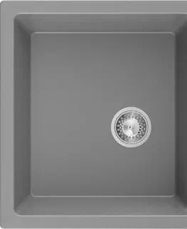 Sifony k pračkám MEXEN Tomas granitový dřez 2-bowl 800x500 mm, šedý, sifon chrom 6516802000-71