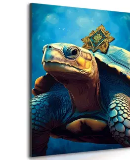 Obrazy vládci živočišné říše Obraz modro-zlatá želva