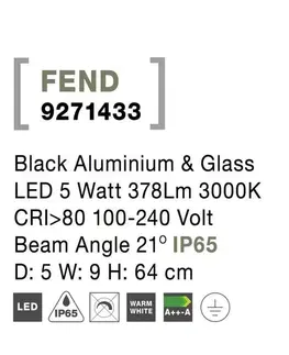 LED reflektory NOVA LUCE venkovní sloupkové svítidlo FEND černý hliník a sklo LED 5W 3000K 100-240V 21st. IP65 9271433