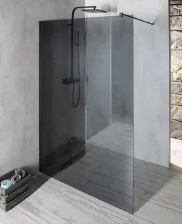 Sprchové zástěny GELCO VARIO BLACK jednodílná sprchová zástěna k instalaci ke stěně, kouřové sklo, 900 mm GX1390GX1014