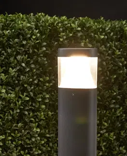 Sloupková světla Lucande Milou – LED svítidlo s podstavcem z hliníku