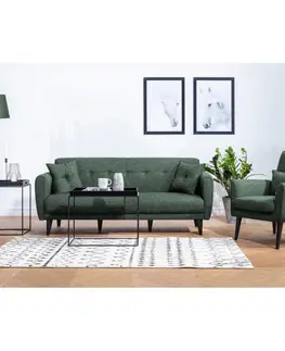 Pohovky a gauče Pohovka s křeslem ARIA zelená