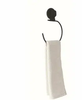 Koupelnový nábytek Malý věšák na ručníky Compactor Bestlock Black s přísavkou - bez vrtání, nosnost až 6 kg