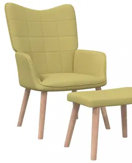 Moderní a designová Relaxační křeslo s podnožkou látka Dekorhome Žlutá