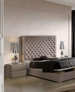 Luxusní a stylové postele Estila Luxusní chesterfield manželská postel Melody s čalouněním a s úložným prostorem 150-180cm