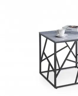 Konferenční stolky Konferenční stolek UNIVERSE 55x55 cm Halmar Černá / šedá