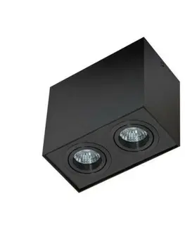 Moderní bodová svítidla Stropní bodové přisazené svítidlo AZzardo Eloy 2 black/black AZ2138 GU10 2x50W IP20 18,5cm hranaté černé