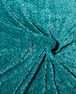 Deky Tyrkysová hřejivá deka s geometrickým motivem