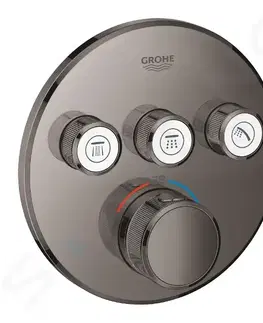 Koupelnové baterie GROHE Grohtherm SmartControl Termostatická sprchová podomítková baterie, 3 ventily, Hard Graphite 29121A00