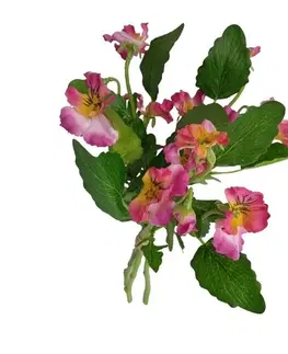 Květiny Umělý svazek Macešek vínová, 37 cm
