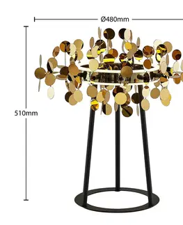 Stolní lampy Lucande Lucande Glimmo LED stolní lampa, černá, mosaz