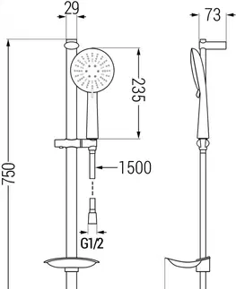 Sprchy a sprchové panely MEXEN/S DB67 posuvný sprchový set, chrom 785674584-00