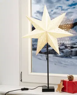 Vánoční světelná hvězda Markslöjd Stojací hvězda Solvalla, výška 69 cm, zlatá