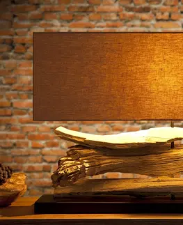 Luxusní a designové stolní lampy Estila Designová stolní lampa Riverine béžová