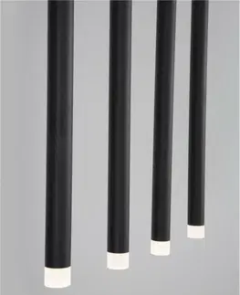Designová závěsná svítidla NOVA LUCE závěsné svítidlo TRIMLE nerez ocel a akryl černá LED 24W 3000K 9287935