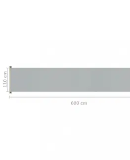 Markýzy Zatahovací boční markýza 117x600 cm Dekorhome Černá