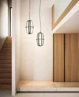 Závěsná světla Kundalini LED designové závěsné světlo Kooi, černá