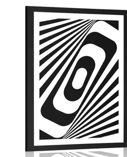 Černobílé Plakát s paspartou černobílá iluze