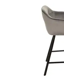 Barové židle LuxD Designová barová židle Giuliana, stříbrný samet