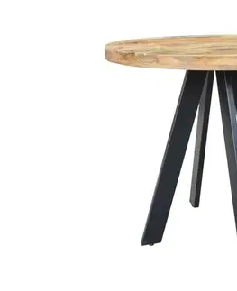 Jídelní stoly LuxD Kulatý jídelní stůl Thunder, 80 cm, mango