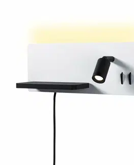 LED bodová svítidla PAULMANN LED nástěnné svítidlo Serra USB C 2700K / 230V 5,5 / 1x2,6W stmívatelné bílá mat/černá mat