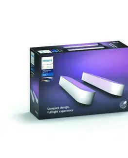 Chytré osvětlení PHILIPS HUE Hue LED White and Color Ambiance Stolní svítidlo Philips Play double pack 78202/31/P7 bílý 2200K-6500K RGB