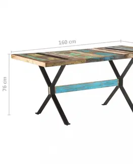 Jídelní stoly Jídelní stůl dřevo / ocel Dekorhome 160x80x76 cm