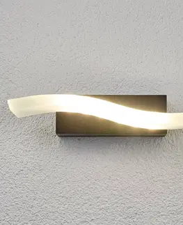 Venkovní nástěnná svítidla Lindby LED venkovní nástěnné svítidlo Jirka, tvar vlny