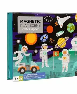 Dřevěné hračky Petit Collage Magnetické divadlo vesmír