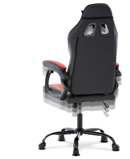 Kancelářské židle Herní křeslo CULRATA, červená a černá ekokůže