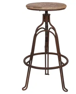 Barové židle Kovová vytáčecí stolička Bistro - Ø 35*60 cm Clayre & Eef 50241