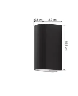 Venkovní nástěnná svítidla PRIOS Prios venkovní světlo Irfan kulaté černá 15,5 cm
