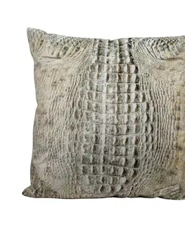 Dekorační polštáře Sametový polštář s potiskem krokodýlí kůže - 45*45*10cm Mars & More DCKSCW