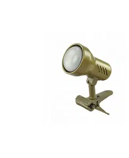 Lampy  Lampa s klipem KD 1xE27/24W/230V zlatá 