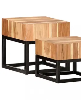 Konferenční stolky Konferenční stolek 2 ks hnědá / černá Dekorhome