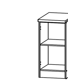 Kuchyňské dolní skříňky JAMISON, skříňka dolní 40 cm s pracovní deskou, pravá, dub sonoma DOPRODEJ