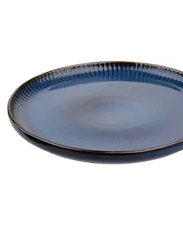 Talíře Altom Porcelánový dezertní talíř Reactive Stripes modrá, 20,5 cm